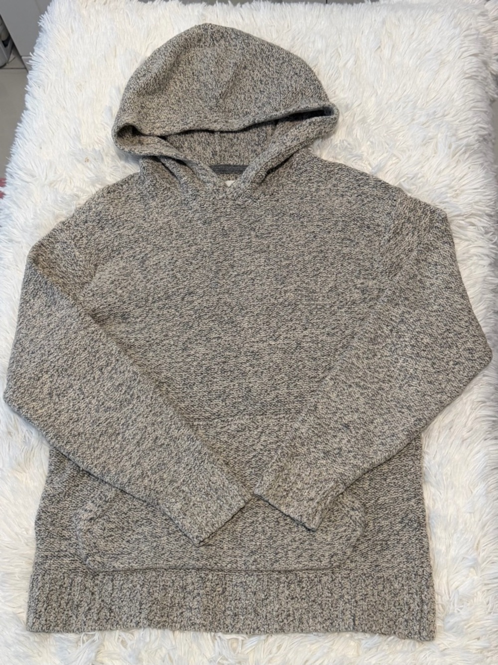 Abercrombie & Fitch Heathered Gray Knit Hoodie